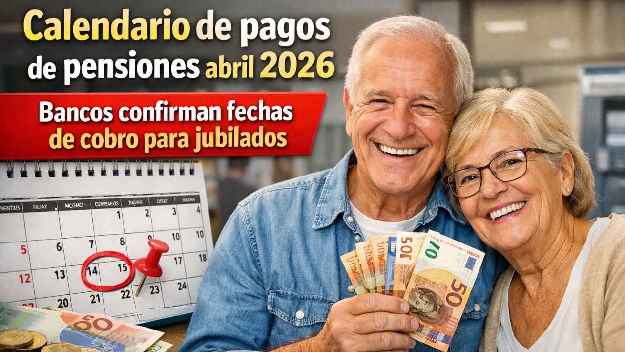 Calendario de pagos de pensiones abril 2026: bancos confirman fechas de cobro para jubilados