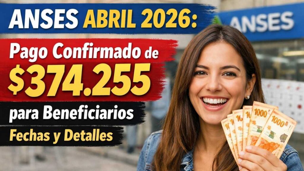 ANSES Abril 2026: Pago Confirmado de $374.255 para Beneficiarios – Fechas y Detalles