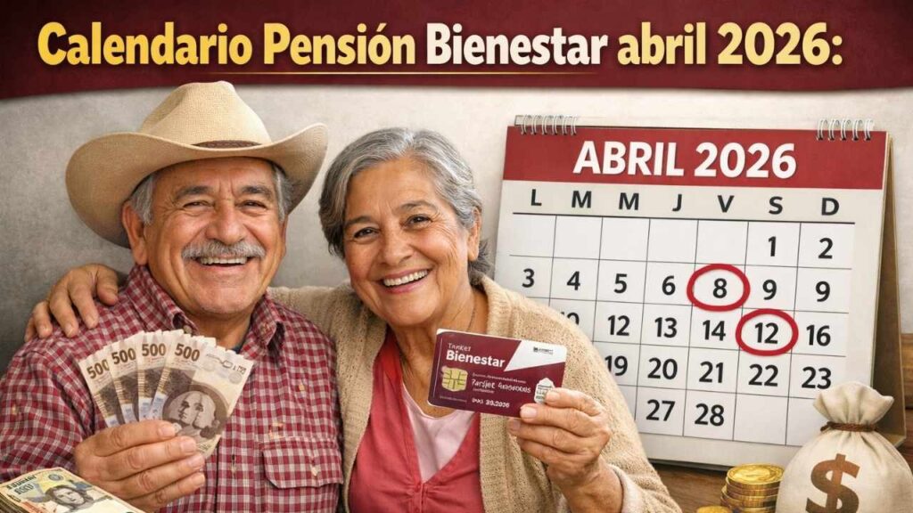 Calendario Pensión Bienestar abril 2026: fechas oficiales de pago para adultos mayores