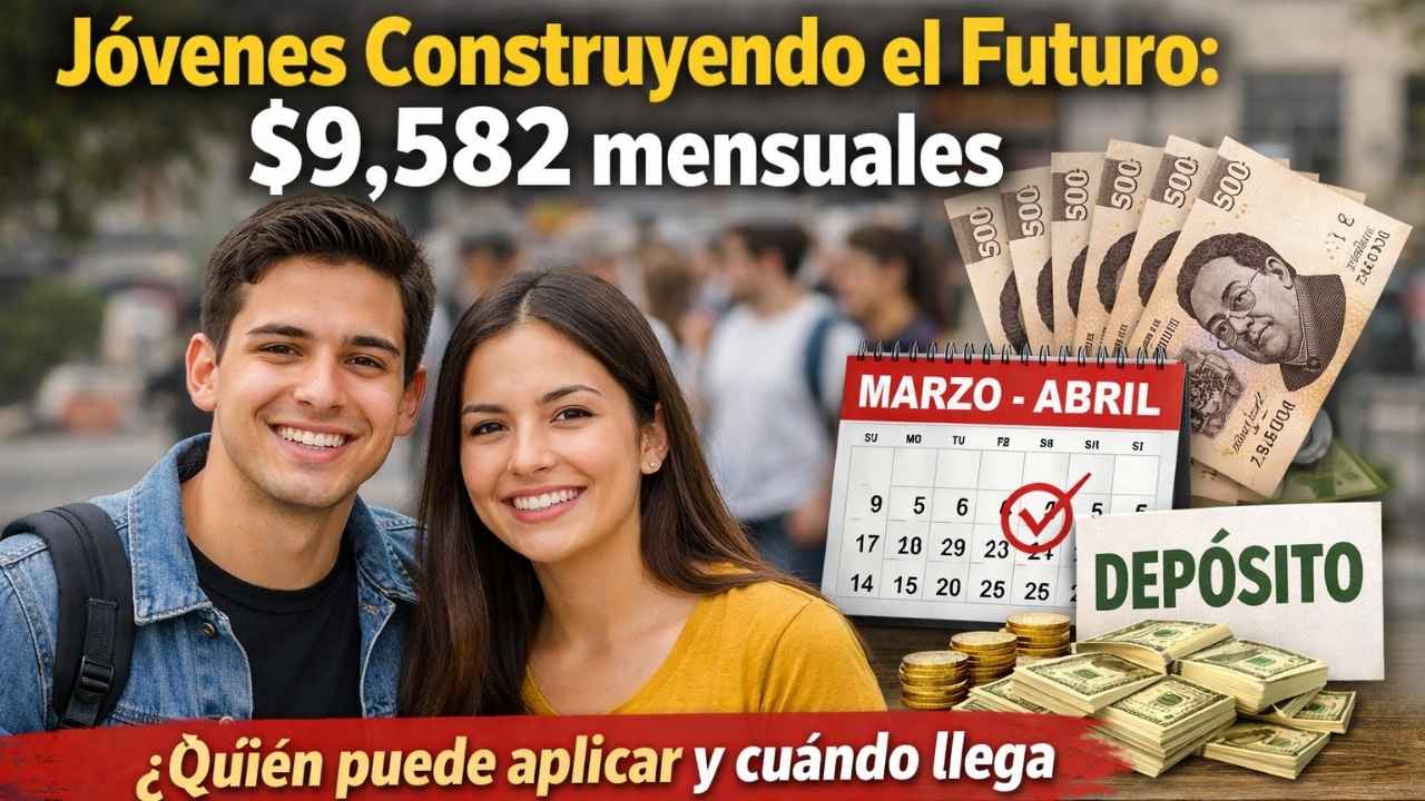 Jóvenes Construyendo el Futuro: $9,582 mensuales, quién puede aplicar y cuándo llega el depósito de marzo–abril