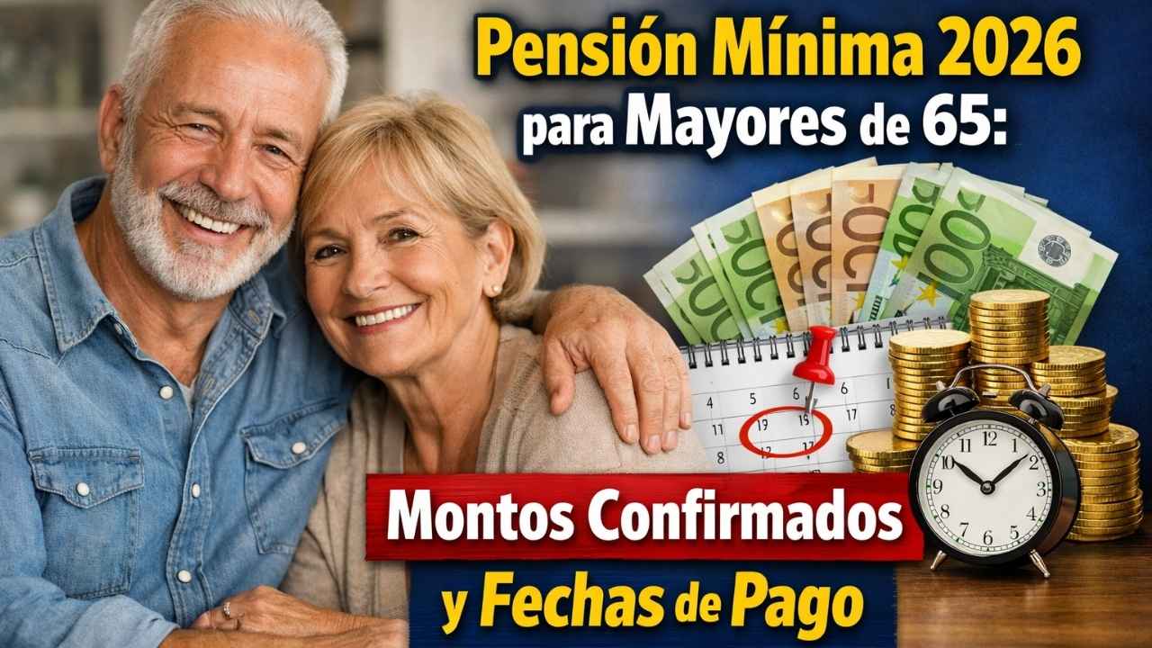 Pensión Mínima 2026 para Mayores de 65: Montos Confirmados y Fechas de Pago