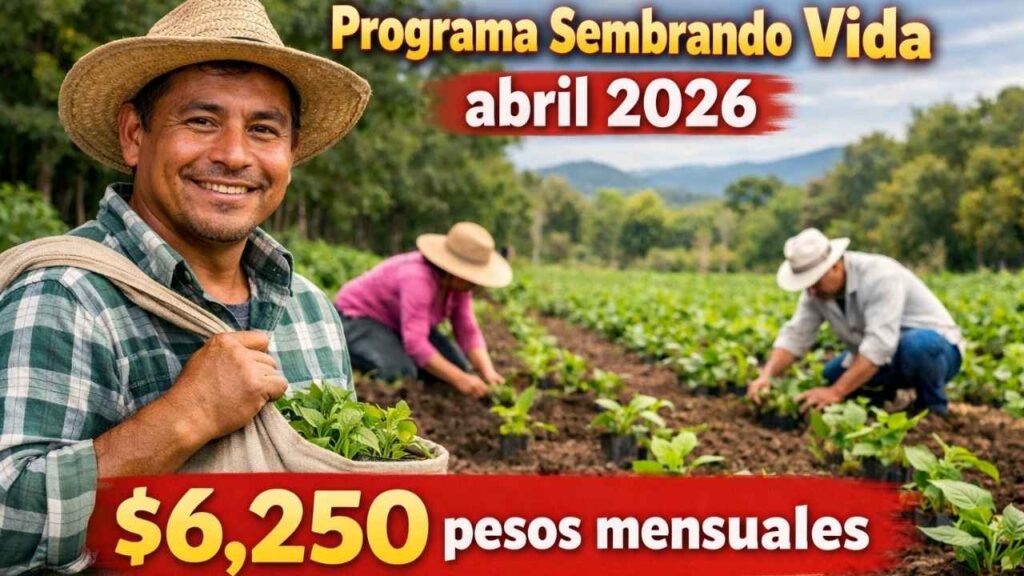 Programa Sembrando Vida abril 2026: $6,250 pesos mensuales, beneficiarios y calendario de depósitos