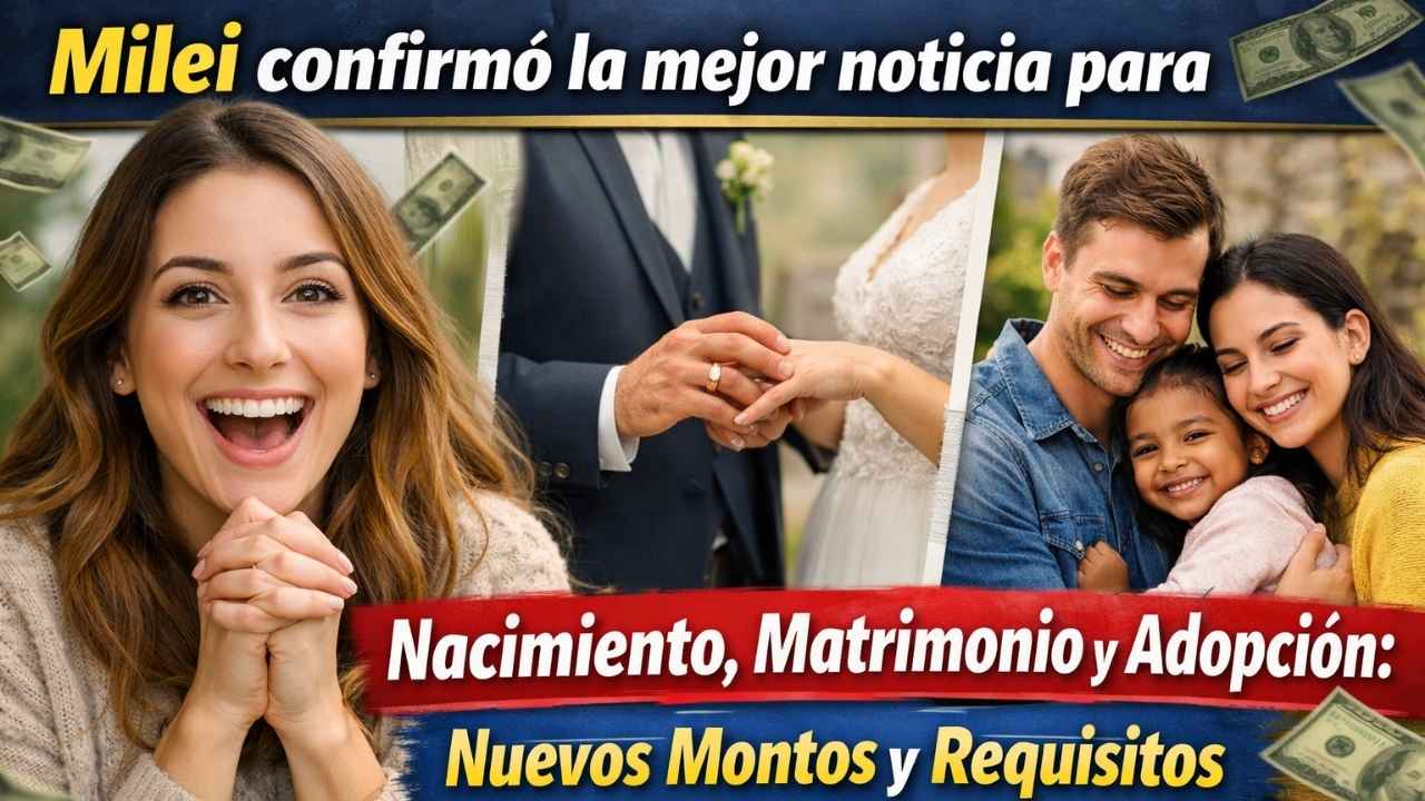 Milei confirmó la mejor noticia para nacimiento, matrimonio y adopción: nuevos montos y requisitos abril 2026