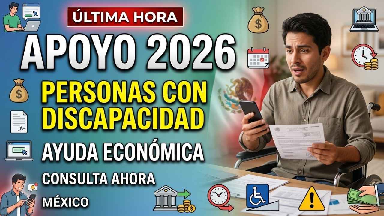 Ayuda económica para personas con discapacidad en México: monto de $2,950 y fechas de entrega marzo–abril 2026
