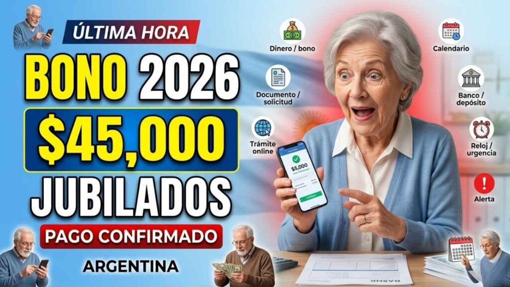 Bono extraordinario de $45,000 para jubilados argentinos: cómo solicitarlo y cuándo se acredita en abril 2026