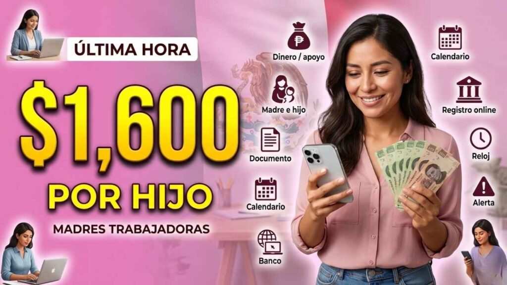 Apoyo a madres trabajadoras: $1,600 por hijo, inscripción sencilla y pagos en abril de 2026