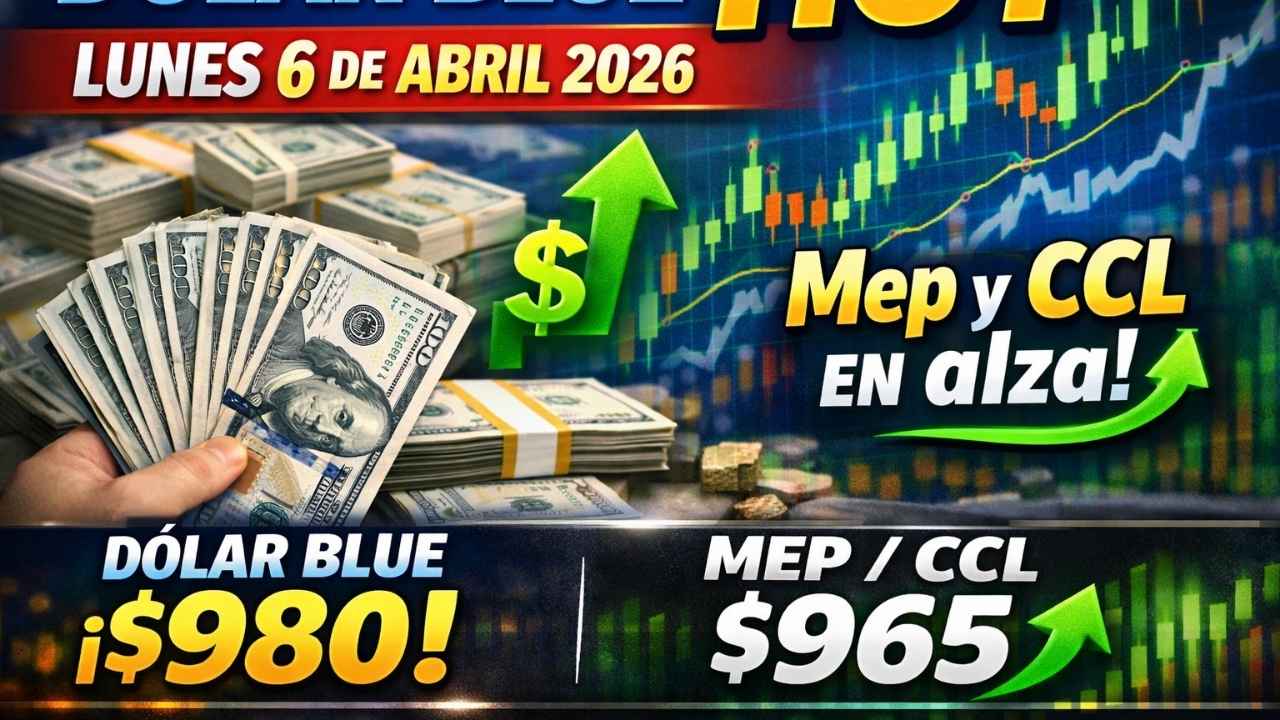 Dólar blue hoy lunes 6 de abril 2026: cotización junto al MEP y CCL