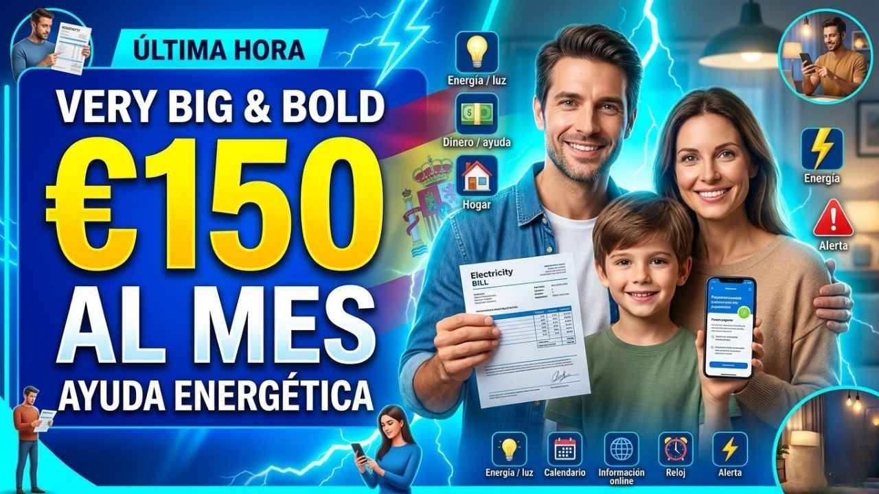 Ayuda energética para hogares vulnerables: €150 mensuales, requisitos y calendario de pago marzo–abril