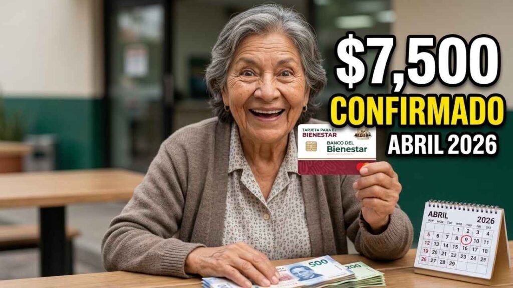 Programa Bienestar abril 2026 – tarjeta con $7,500 pesos, requisitos y fechas de pago
