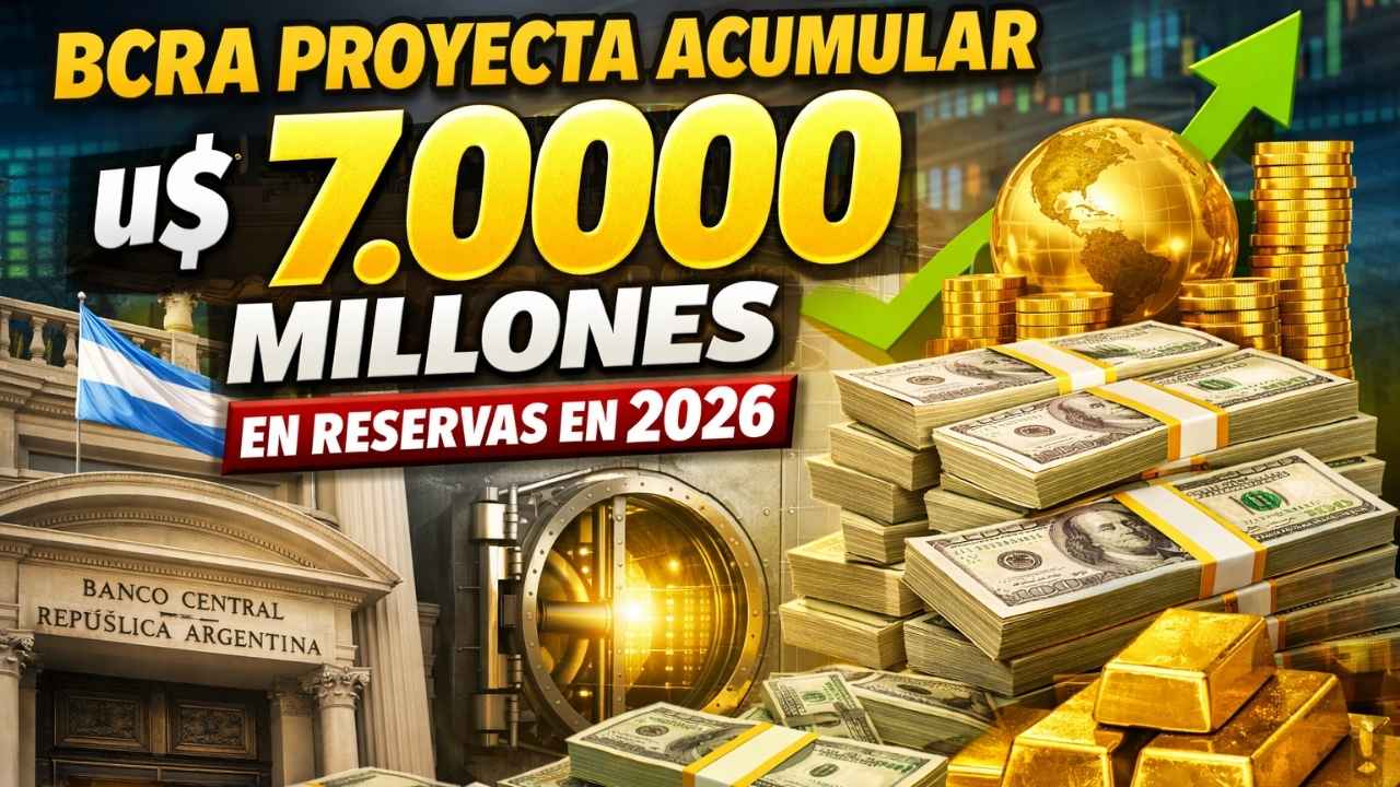 BCRA proyecta acumular u$s 7.000 millones en reservas en 2026