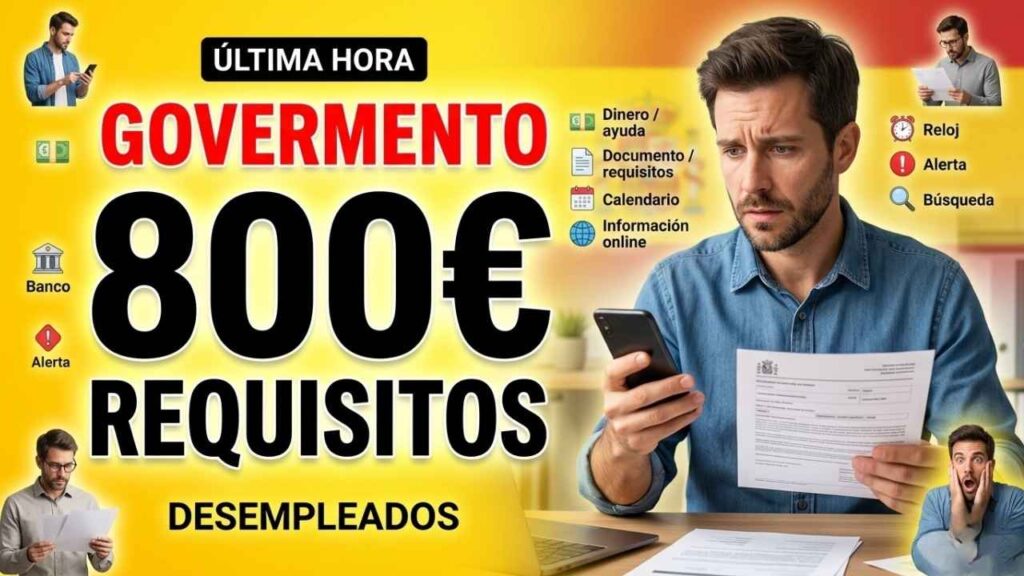 Ayuda extraordinaria de 800€ para desempleados requisitos, cómo solicitarla en el SEPE y fecha de ingreso en abril 2026