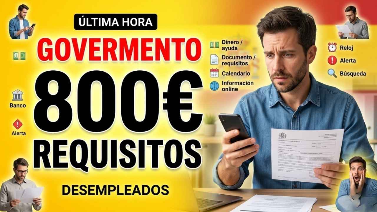 Ayuda extraordinaria de 800€ para desempleados requisitos, cómo solicitarla en el SEPE y fecha de ingreso en abril 2026
