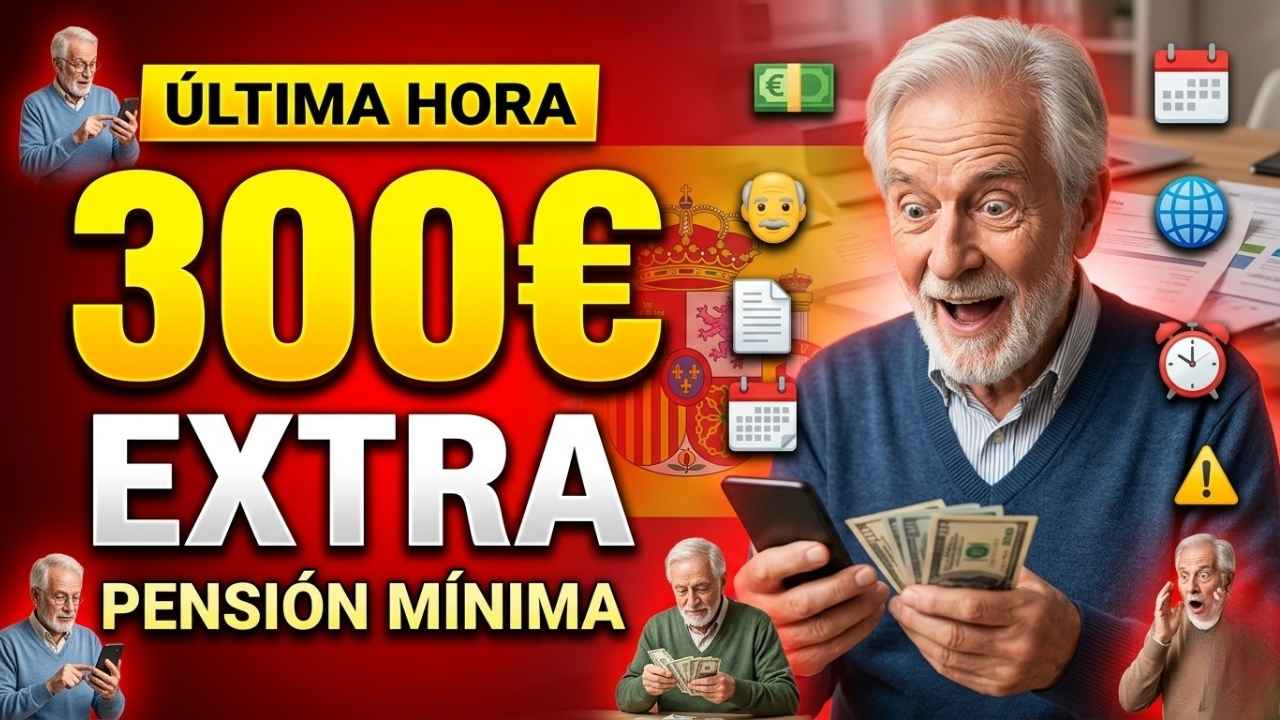 Complemento de pensión mínima 300€ adicionales para jubilados, cómo solicitarlo y calendario de pago en marzo