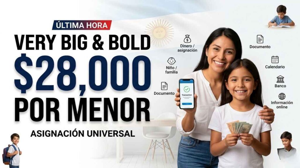 Asignación Universal por Hijo $28,000 por menor, inscripción actualizada y calendario de pagos en marzo