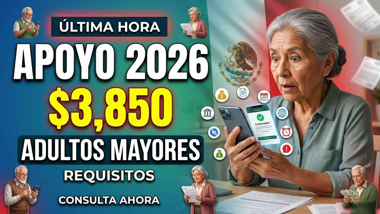 Apoyo de $3,850 para adultos mayores en México: requisitos, registro y fecha de depósito abril 2026