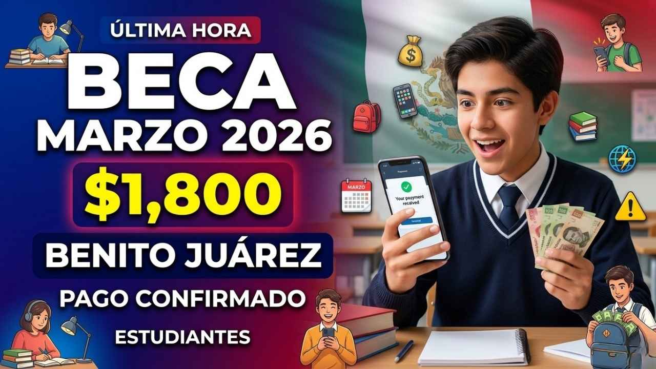 Becas Benito Juárez de $1,800 en marzo 2026: quién las recibe y cómo cobrar en línea